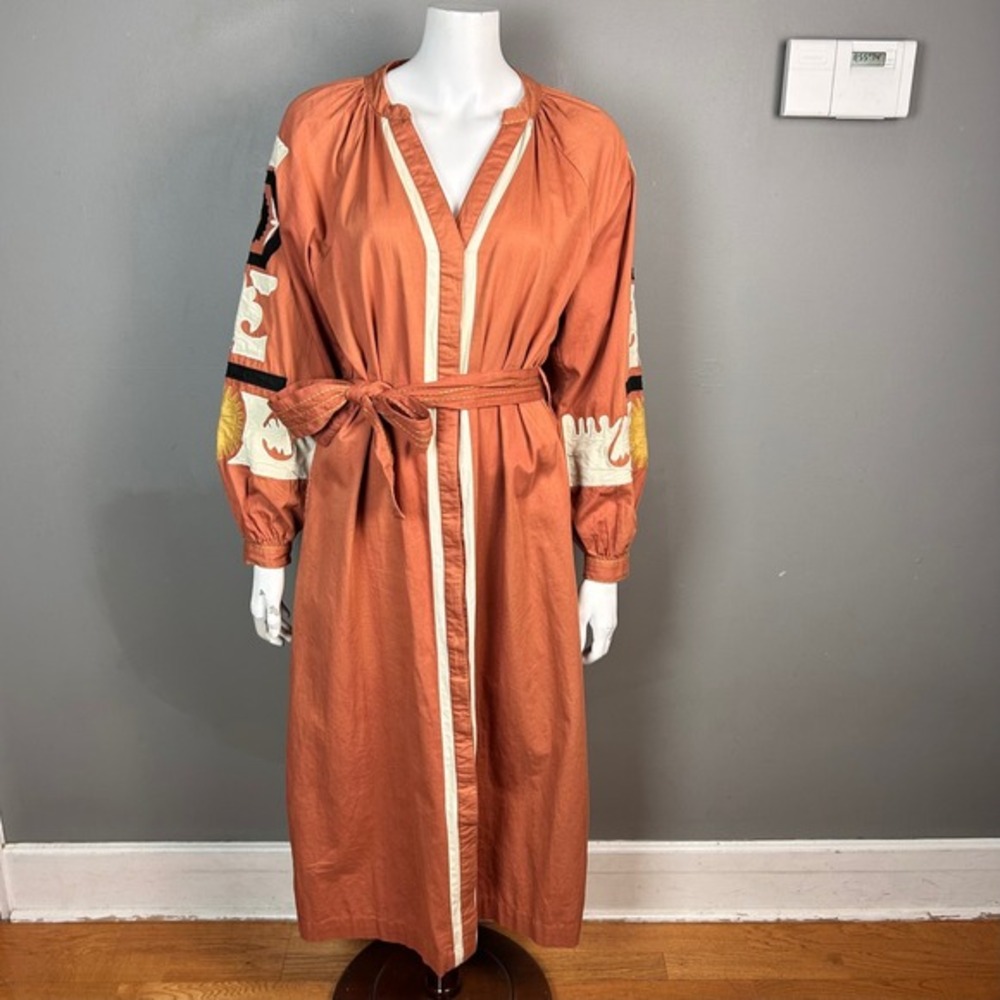 Stella Forest Maxi Dress Women's Size 2 XS Sun Celestial Cotton Long Sleeve Boho